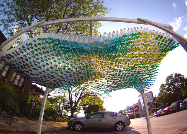 Car Shade made out of pet bottles